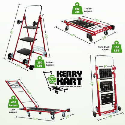 Kerry Kart 4-in-1 Rolling Utility Cart